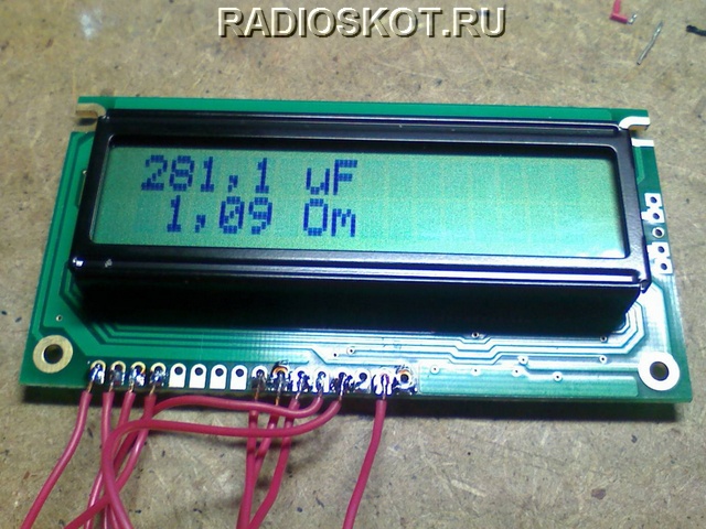 ЖК дисплей измерителя ESR конденсаторов