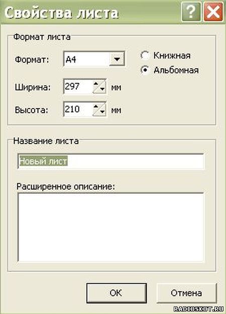 SPLAN - Выбор формата листа