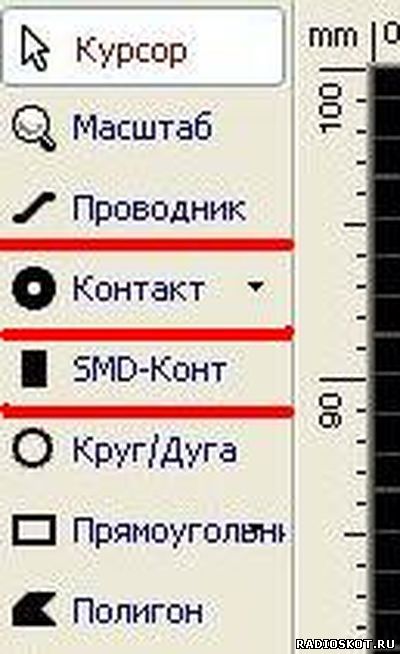 Выбор установки пятачков и дорожек