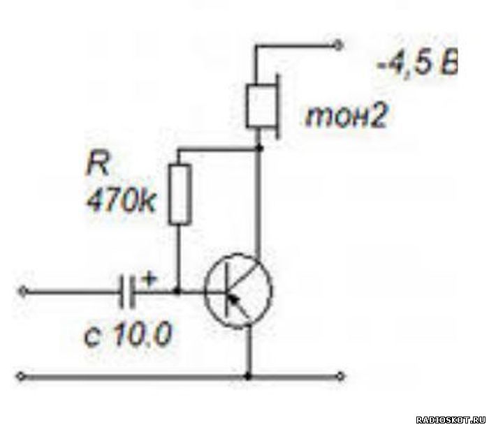 Пример усилителя по схеме с общим эмиттером