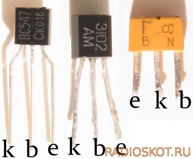 использование транзисторов bc547, кт3102, кт315