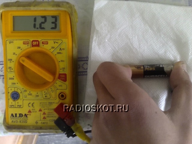 Результат восстановления алкалайновых пальчиковых батареек