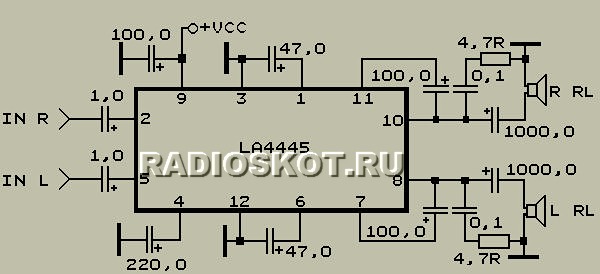 микросxема LA4445