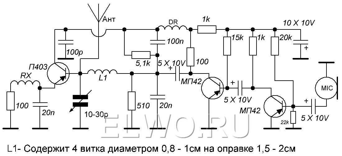 Схема радио передатчика