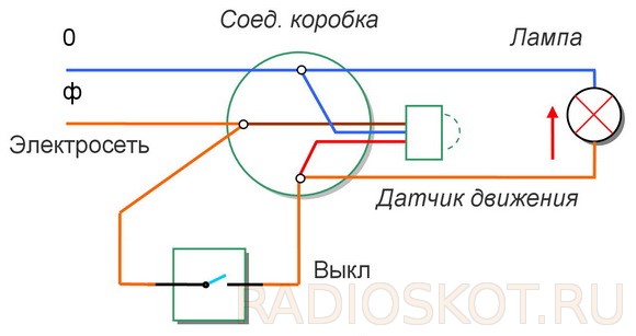 Датчик движения -- подключение